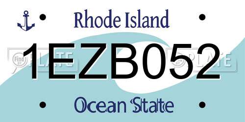1EZB052 Rhode Island License Plate