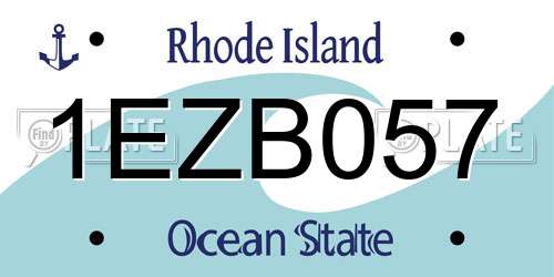 1EZB057 Rhode Island License Plate