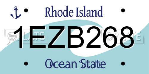 1EZB268 Rhode Island License Plate
