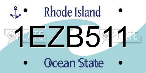 1EZB511 Rhode Island License Plate