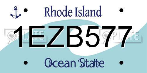 1EZB577 Rhode Island License Plate
