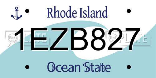1EZB827 Rhode Island License Plate