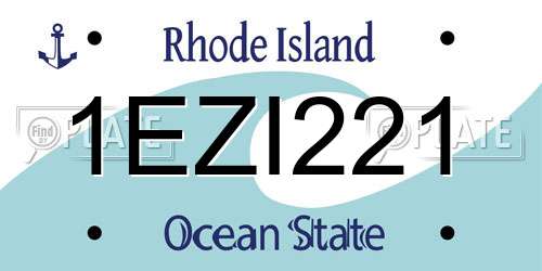 1EZI221 Rhode Island License Plate