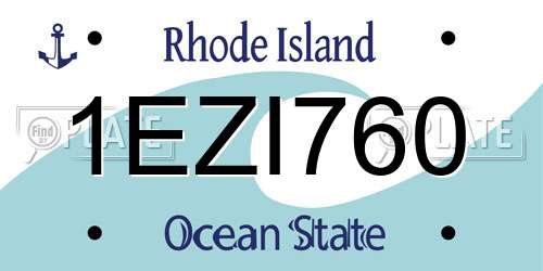 1EZI760 Rhode Island License Plate