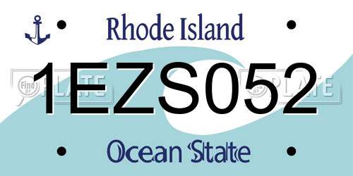 1EZS052 Rhode Island License Plate