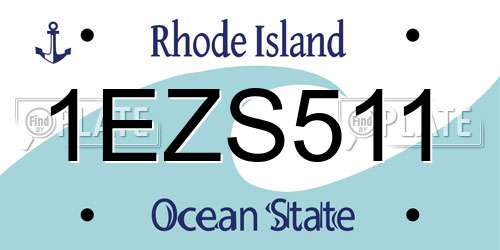1EZS511 Rhode Island License Plate