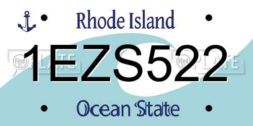 1EZS522 Rhode Island License Plate