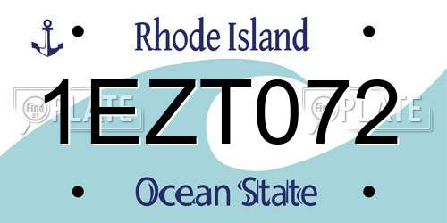 1EZT072 Rhode Island License Plate