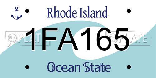 1FA165 Rhode Island License Plate