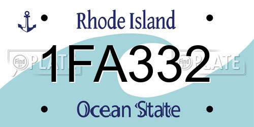 1FA332 Rhode Island License Plate