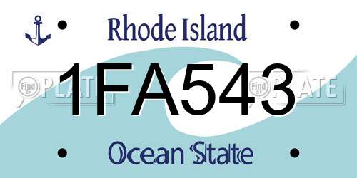 1FA543 Rhode Island License Plate