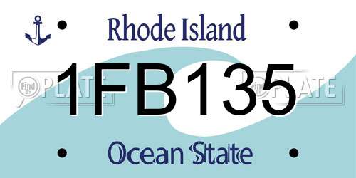1FB135 Rhode Island License Plate