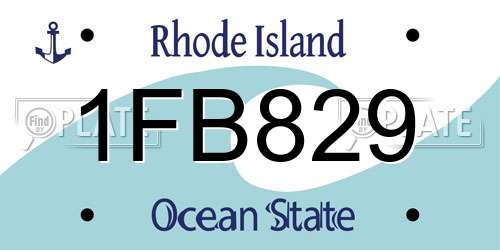 1FB829 Rhode Island License Plate