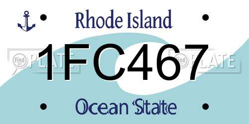 1FC467 Rhode Island License Plate