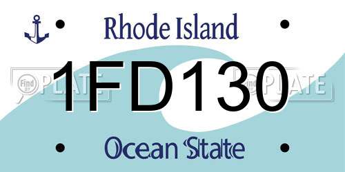 1FD130 Rhode Island License Plate