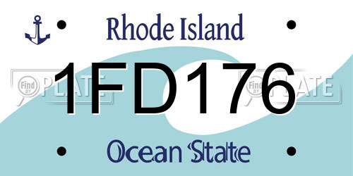 1FD176 Rhode Island License Plate