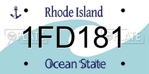 1FD181 Rhode Island License Plate