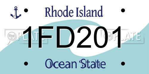 1FD201 Rhode Island License Plate