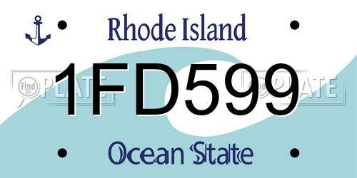 1FD599 Rhode Island License Plate