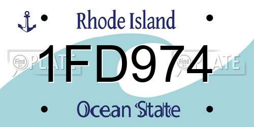 1FD974 Rhode Island License Plate