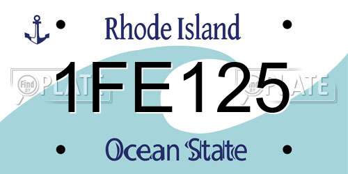 1FE125 Rhode Island License Plate