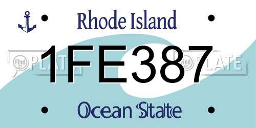 1FE387 Rhode Island License Plate