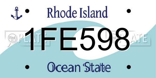 1FE598 Rhode Island License Plate