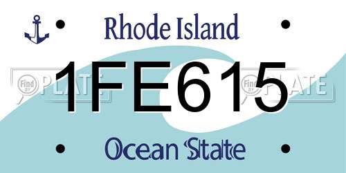 1FE615 Rhode Island License Plate