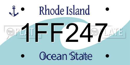 1FF247 Rhode Island License Plate
