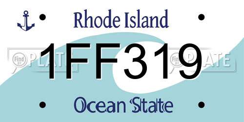 1FF319 Rhode Island License Plate
