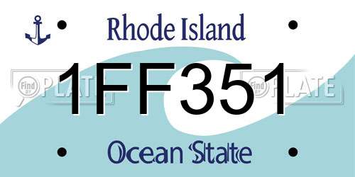 1FF351 Rhode Island License Plate