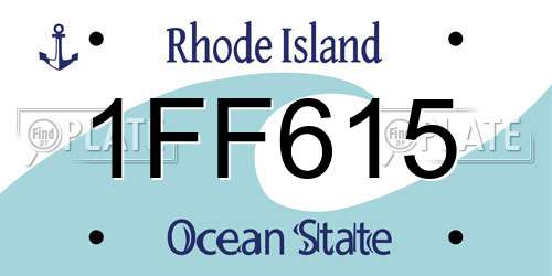 1FF615 Rhode Island License Plate
