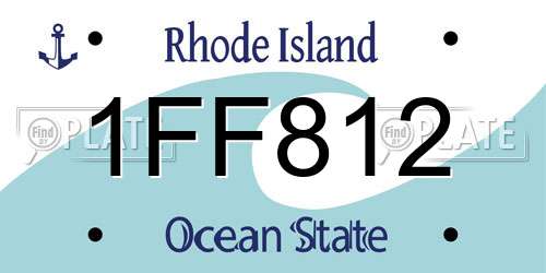 1FF812 Rhode Island License Plate