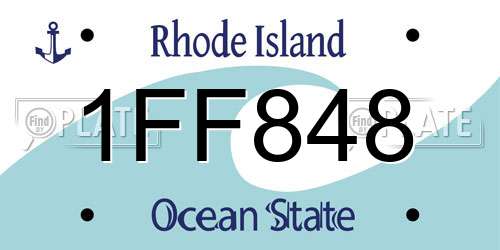 1FF848 Rhode Island License Plate