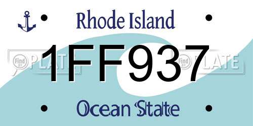 1FF937 Rhode Island License Plate