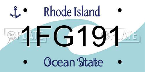 1FG191 Rhode Island License Plate