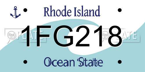 1FG218 Rhode Island License Plate