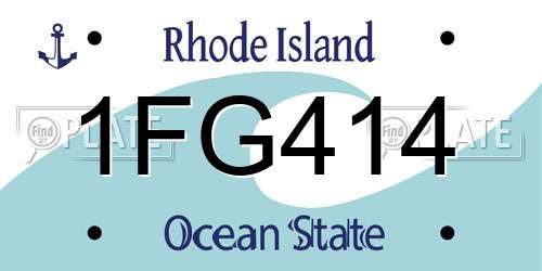 1FG414 Rhode Island License Plate