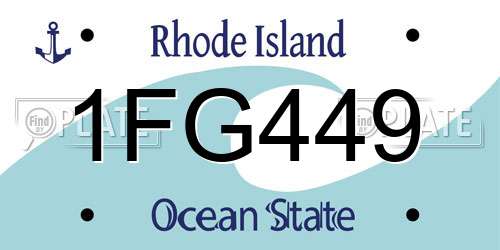 1FG449 Rhode Island License Plate