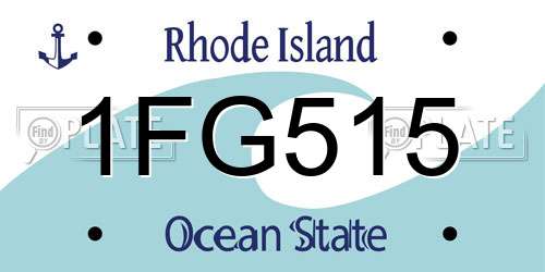 1FG515 Rhode Island License Plate