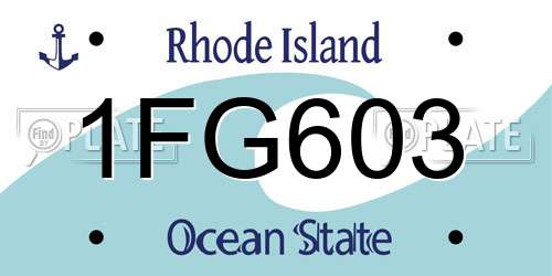 1FG603 Rhode Island License Plate