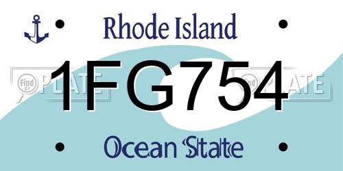 1FG754 Rhode Island License Plate