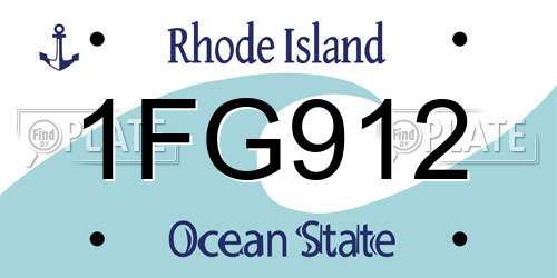 1FG912 Rhode Island License Plate