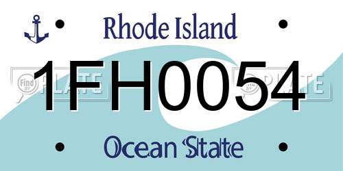 1FH0054 Rhode Island License Plate