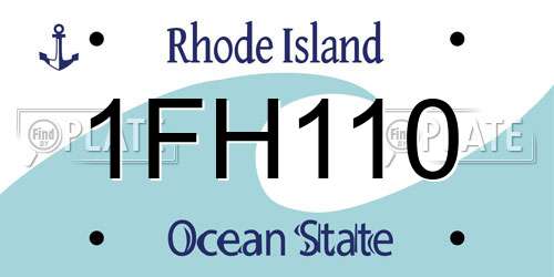 1FH110 Rhode Island License Plate