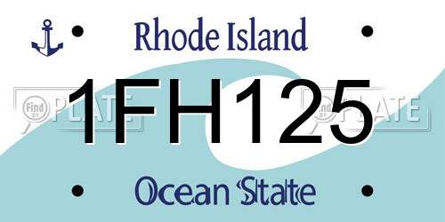 1FH125 Rhode Island License Plate
