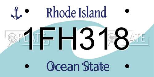 1FH318 Rhode Island License Plate