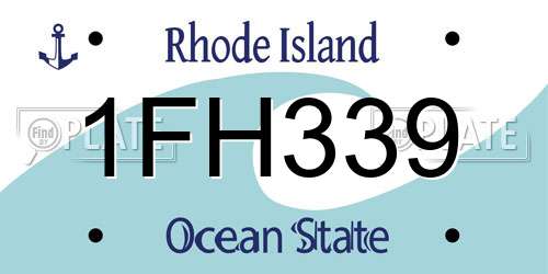 1FH339 Rhode Island License Plate