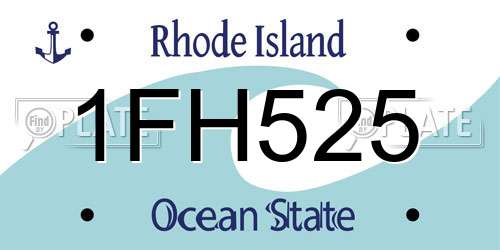 1FH525 Rhode Island License Plate