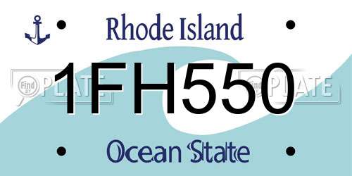 1FH550 Rhode Island License Plate